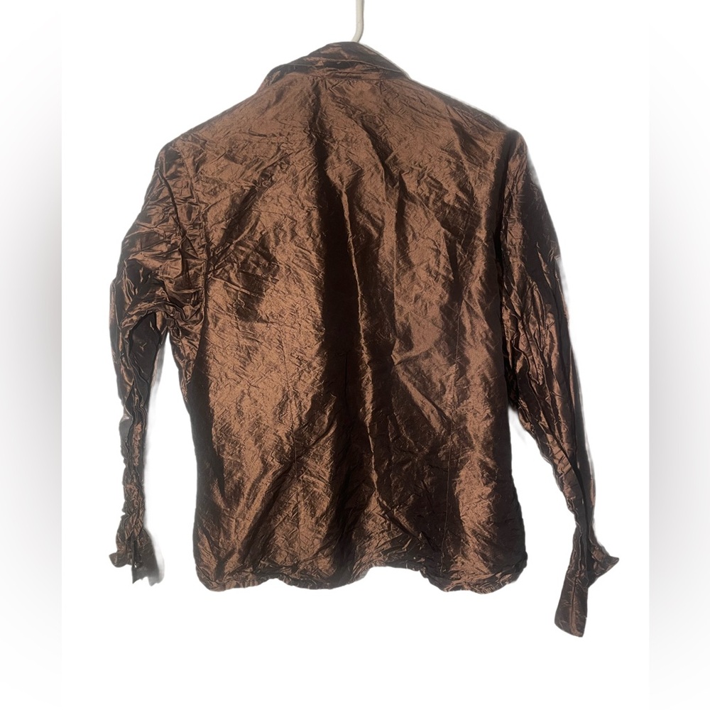 Valerie Stevens Brown Button Down Shirt - Picture 2 of 3